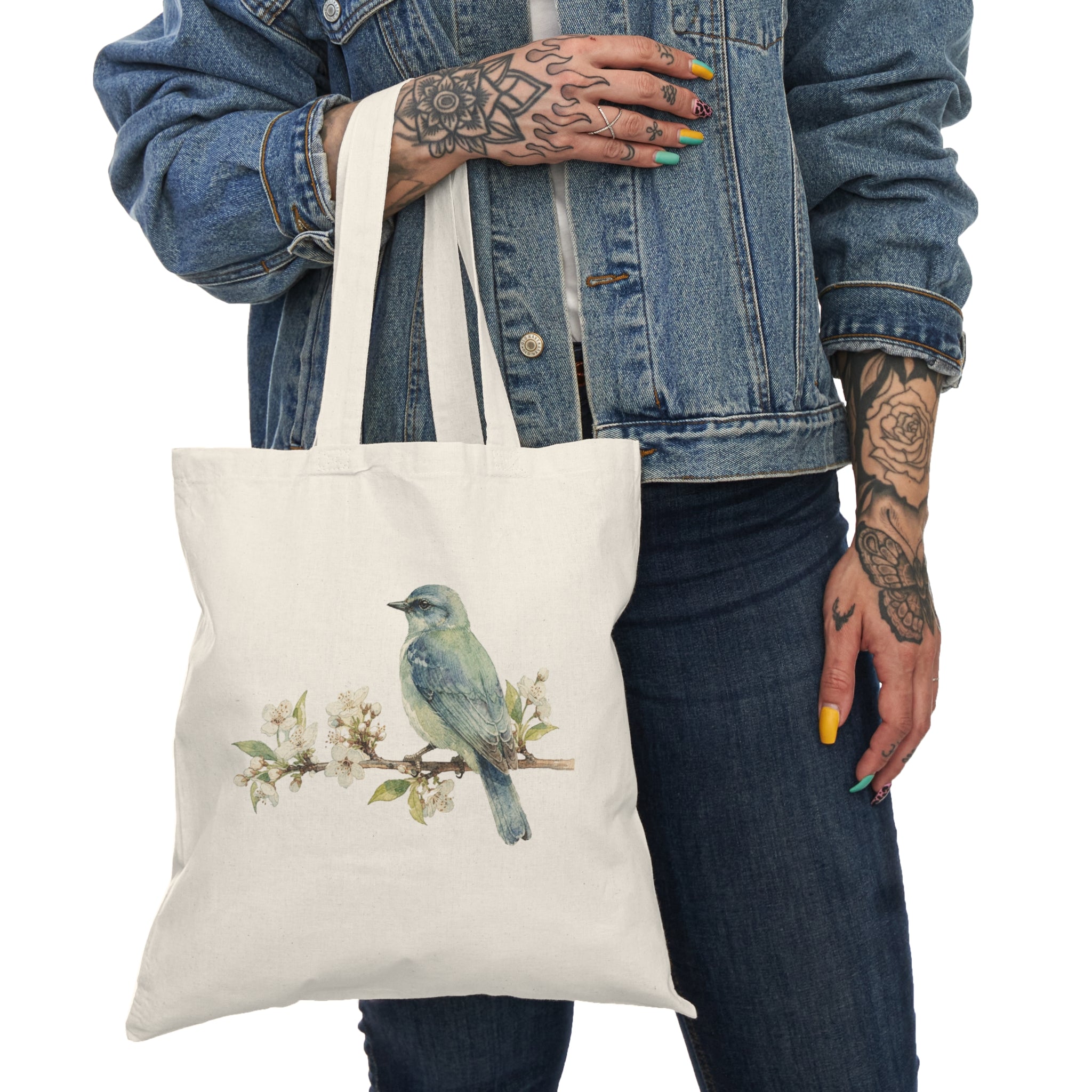 Blooming Bird Tote Bag