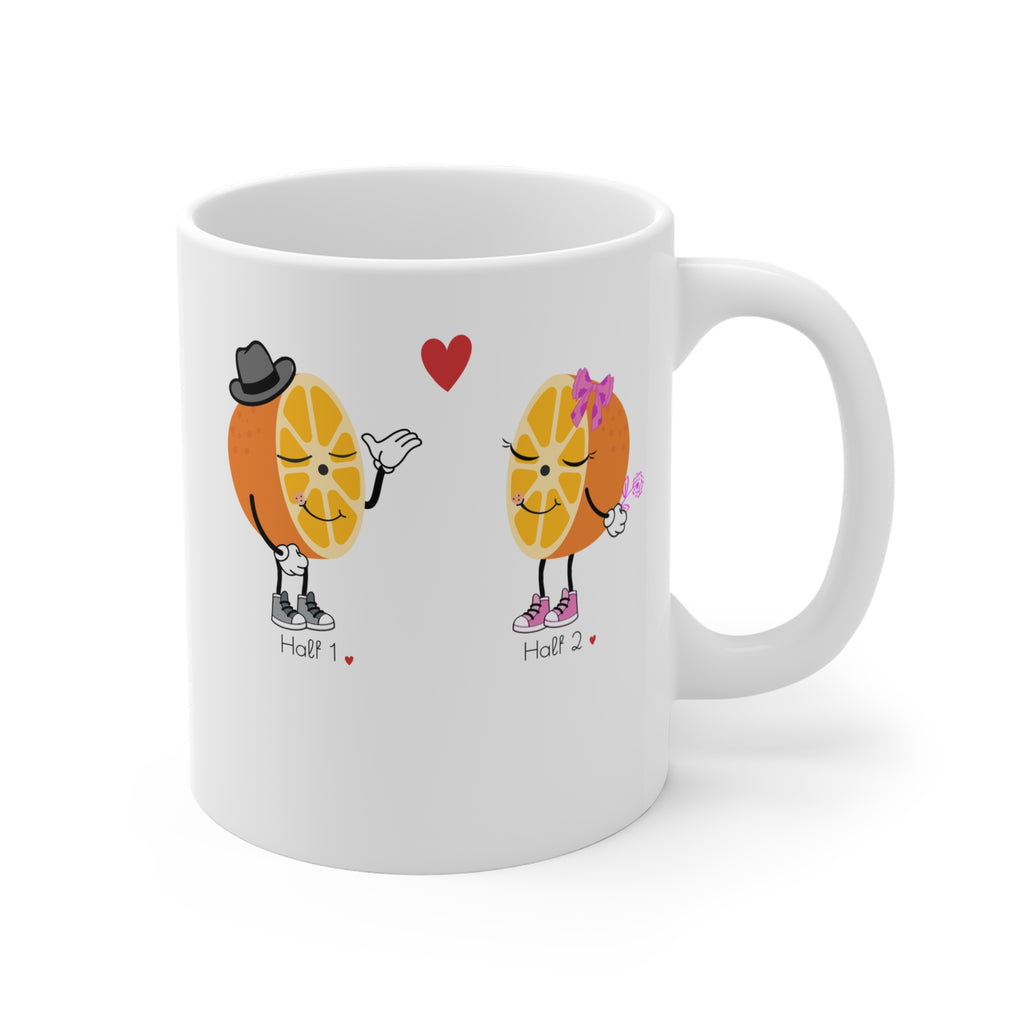 Half 1 -2 oranges 11 Oz Mug